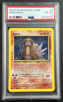 ENTEI PSA 6 2001 POKEMON NEO REVELATION #6/64 HOLO 727 - Image 1