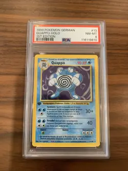 QUAPPO-HOLO 1ST EDITION POKEMON GERMAN 1999 13 PSA 8 - Image 1