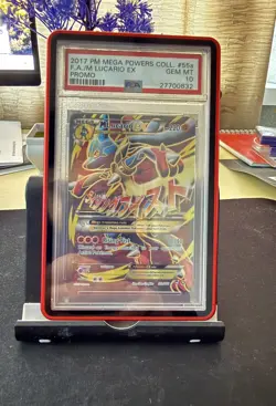2017 POKEMON MEGA POWERS COLL PROMO #55A FULL ART/M LUCARIO EX PSA 10 - Image 1