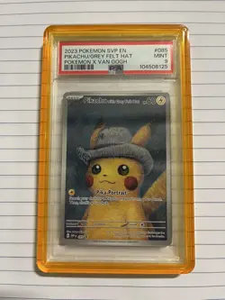 2023 Pokemon Black Star SV Promo 085 Van Gogh Pikachu With Grey Felt Hat PSA 9 - Image 1