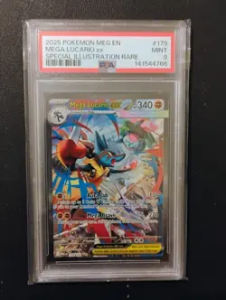 2025 Pokemon Meg EN Mega Lucario Ex Special Illustration Rare #179 PSA 9 🔥🔥 - Image 1