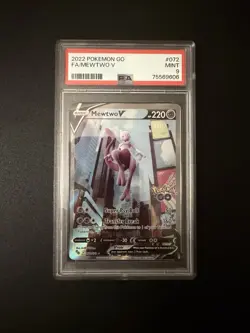 2022 POKEMON GO #072 FULL ART/MEWTWO V PSA 9 - Image 1