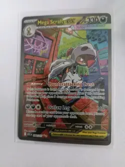 Pokemon TCG Mega Scrafty EX Rare Foil Alternative Art ASC 285/217 Stage 1 330 HP - Image 1