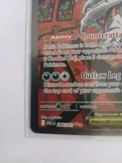 Pokemon TCG Mega Scrafty EX Rare Foil Alternative Art ASC 285/217 Stage 1 330 HP - Image 2