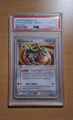 2005 POKEMON EX DEOXYS #102 RAYQUAZA EX-HOLO PSA 4 - Image 1