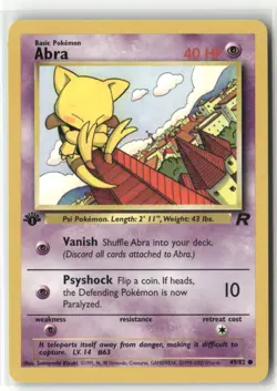 Pokemon Abra 49/82 1st Edition Team Rocket Common - Image 1