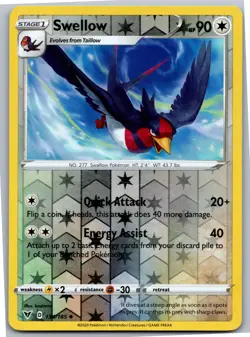 Swellow - SWSH04: Vivid Voltage 134/185 - Uncommon - NM Pokemon TCG - Image 1