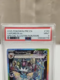 2025 POKEMON PRE SPECIAL ILLUSTRATION RARE #149 VAPOREON EX PSA 9 - Image 2