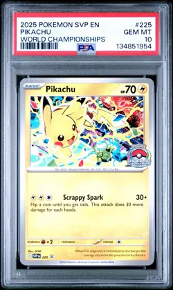 Pokemon Pikachu SVP 225 World Championships PSA 10 - Image 1