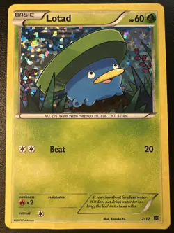 Lotad 2/12 Pokemon TCG McDonald's 2015 Promo Holo [LP] - Image 1