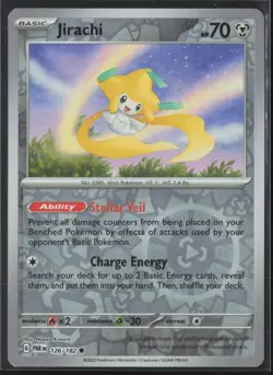 Pokemon TCG Jirachi 126/182 SV04: Paradox Rift Common Reverse Holo NM - Image 1