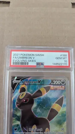 2021 POKEMON SWORD & SHIELD EVOLVING SKIES #188 FULL ART/UMBREON V PSA 10 - Image 2