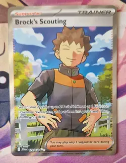 Pokemon TCG Journey Together Brock's Scouting 179/159 NM-Mint Full Art Trainer - Image 1