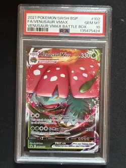 Pokemon Venusaur VMAX Battle Bx. Black Star Full Art Promo SWSH102 PSA 10 - Image 3
