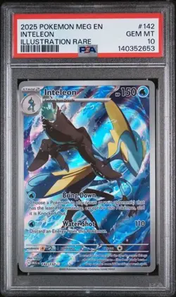 2025 POKEMON MEG EN-MEGA EVOLUTION ILLUSTRATION RARE #142 INTELEON PSA 10 - Image 1
