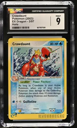 CGC 9 MINT Crawdaunt 2003 EX Dragon 3/97 Holo Pokemon Card - Image 1