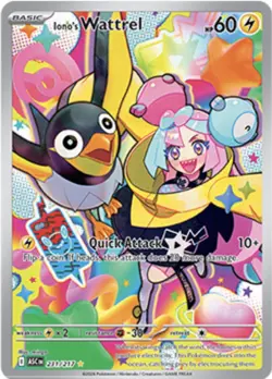 Pokemon Iono's Wattrel Full Art Illustration Rare Holo Card 231/217 English - Image 1
