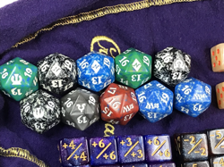 10 mtg Spindown Dice - 2 Promo Dice - 16 Counter Dice w bag - game dice - Image 2