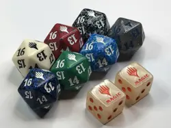 7 mtg Spindown Dice - 2 Promo Dice - Planeswalker symbol - game dice - Image 1