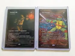 mtg tmnt donnie's bo and leo's katana both near mint see picture never played - Image 1