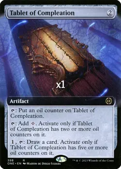 MTG Borderless Phyrexia: All Will Be One ONE Tablet of Compleation MINT - Image 1