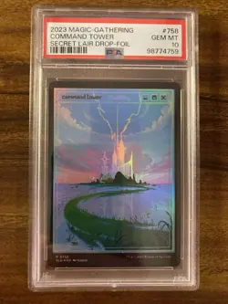 MTG✨COMMAND TOWER Full Art FOIL✨SLD PixelLands_v 02 PSA 10 RARE Land Jubilee Art - Image 1