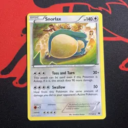 Pokemon TCG Snorlax 77/124 XY Fates Collide Rare Non Holo LP - Image 1