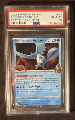 Pokemon Articuno 051/182 Rockets Best Buy Exclusive Destined Rivals PSA 10 - Image 1