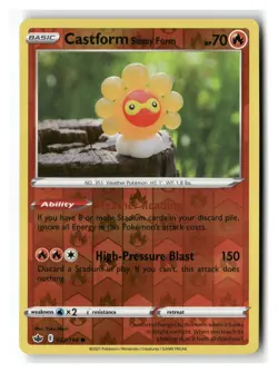 Castform Sunny Form 022/198 Common Chilling Reign Pokemon Reverse Holo Near Mint - Image 1