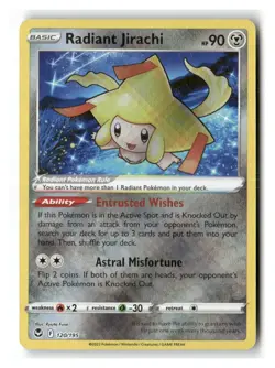 Radiant Jirachi 120/195 Radiant Rare Silver Tempest Pokemon Near Mint - Image 1