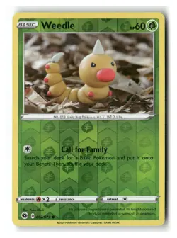Weedle 002/073 Common Champion's Path Pokemon Reverse Holo Near Mint - Image 1