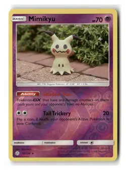 Mimikyu 97/236 Rare Cosmic Eclipse Pokemon Reverse Holo Near Mint - Image 1