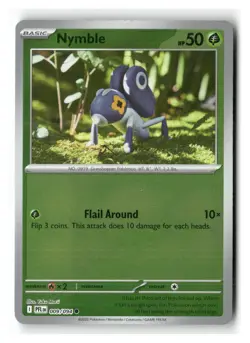 Nymble 009/094 Common Phantasmal Flames Pokemon Reverse Holo Near Mint - Image 1