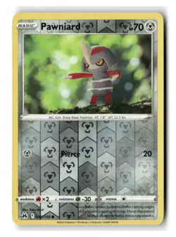Pawniard 092/159 Common Crown Zenith Pokemon Reverse Holo Near Mint - Image 1