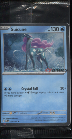 Suicune 026/094 2025 Pokemon EB GAMES Exclusive Stamped Sealed Promo Pack - Image 1