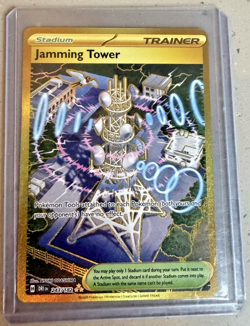 Pokemon Jamming Tower 243/182 Hyper Rare Gold Trainer Destined Rivals NM - Image 1