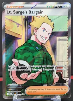 Pokemon Lt. Surge's Bargain #170/132 English Mega Evolution Ultra Rare - Image 1