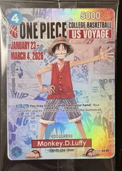 One Piece Mokey D Luffy College Basketball US Voyage Card Rutgers UNOPENED MINT - Image 1