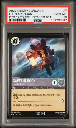 Captain Hook Forceful Duelist 2022 Disney Lorcana D23 Expo Promo #7 PSA 10 - Image 1