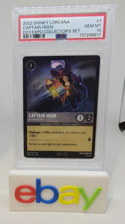 Captain Hook Forceful Duelist 2022 Disney Lorcana D23 Expo Promo #7 PSA 10 - Image 3