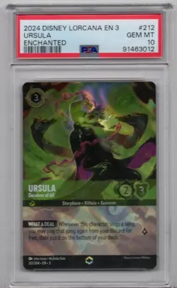 Disney Lorcana Ursula Deceiver of All Enchanted PSA 10 - Image 1