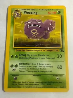 Weezing 45/62 - 1999 Fossil Set Pokemon Card NM/M (Never Played) - Image 1