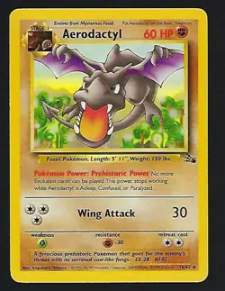 1999 Fossil Set Pokemon Card - Aerodactyl 16/62 - Rare Non Holo - NM/M - Image 1
