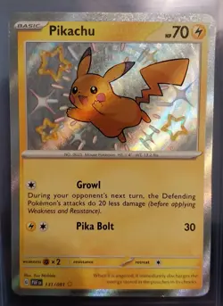 Shiny Pikachu Ultra Rare Paldean Fates 131/091, NM Pokemon Card - Image 1