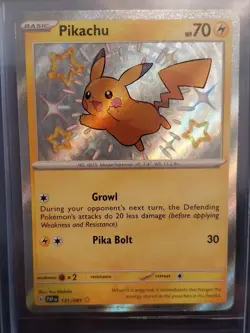 Shiny Pikachu Ultra Rare Paldean Fates 131/091, NM Pokemon Card - Image 3