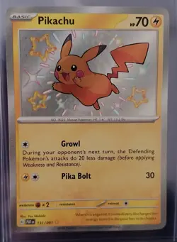 Shiny Pikachu Ultra Rare Paldean Fates 131/091, NM Pokemon Card - Image 5