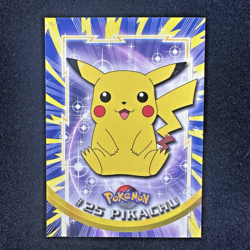 #25 PIKACHU Black Logo Pokemon Topps TV Animation Edition Card 1999 - Image 1