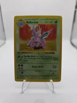 Pokemon Card - Nidorino Base Set (Shadowless) 37/102 Uncommon 1st Edition - Image 1