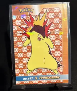 Rare Pokemon Shiny Full Art #157 Typhlosion Low Pop Cracked Ice Holo Card ⭐ - Image 1