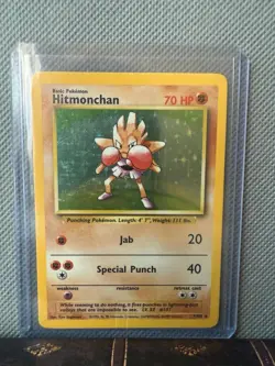 1999 Hitmonchan Base Set Holo Unlimited Rare Pokemon TCG Card 7/102 - Image 1
